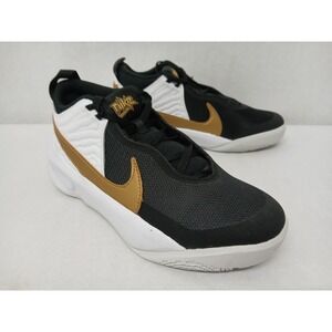 Nike Kids Team Hustle D 10 Basketball Shoes CW6735-002 Black Gold Sz 5